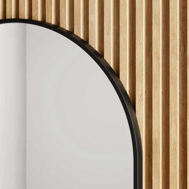 Essence Black Framed Oval Bathroom Mirror 1000x500mm