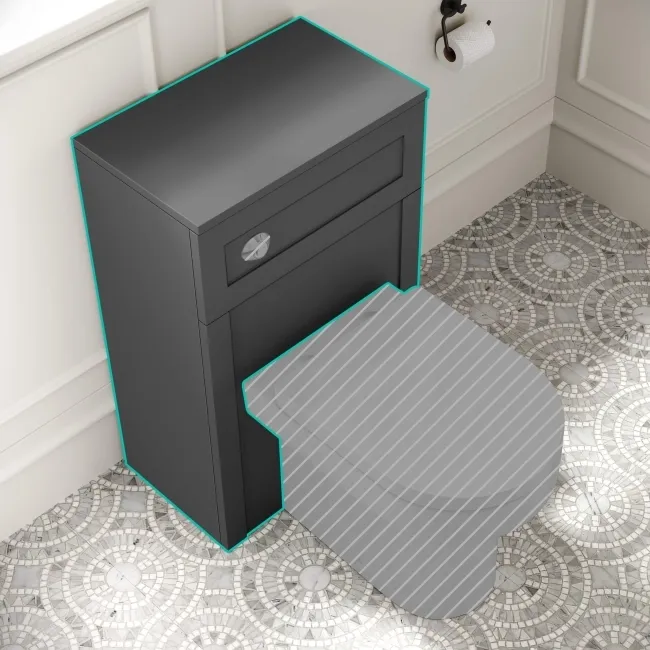 Capri Slate Grey Back To Wall Toilet Unit 500mm
