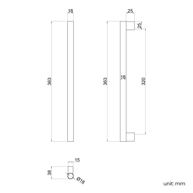 Chrome Handle for Omaha Wall Hung Drawer Vanity 600mm