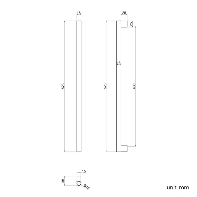Chrome Handle for Omaha Wall Hung Drawer Vanity 800mm & 1000mm