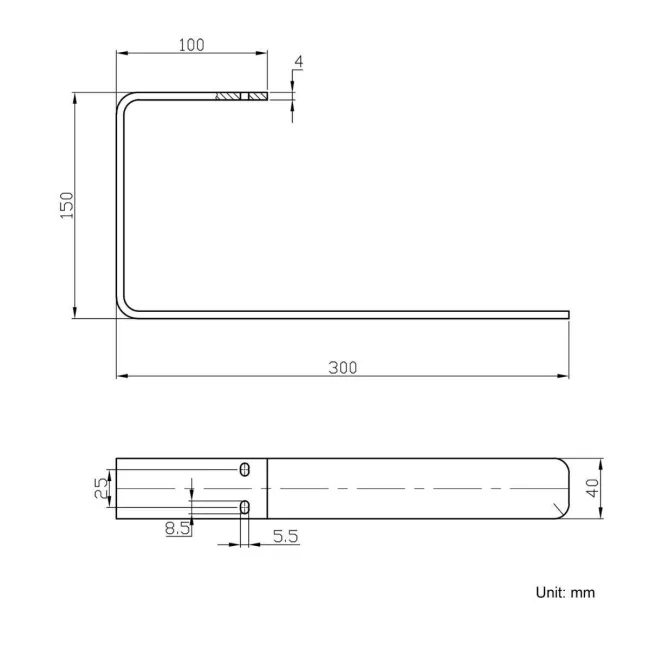 Chrome Towel Hanger 300mm for Double Flat Panel Radiator