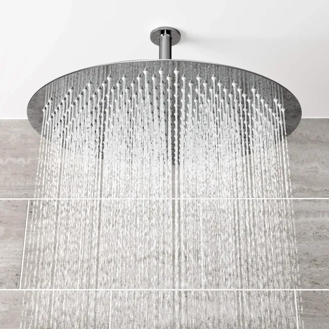 Ballina Premium Ceiling Chrome Round Thermostatic Shower Set - 400mm Head