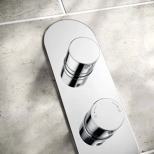 Ballina Premium Ceiling Chrome Round Thermostatic Shower Set - 400mm Head