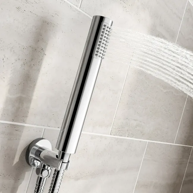 Ballina Premium Ceiling Chrome Round Thermostatic Shower Set - 400mm Head & Hand Shower