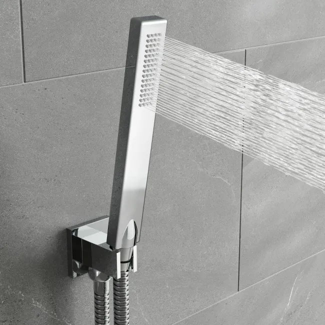 Galway Premium Ceiling Chrome Square Thermostatic Shower Set - 400mm Head & Hand Shower