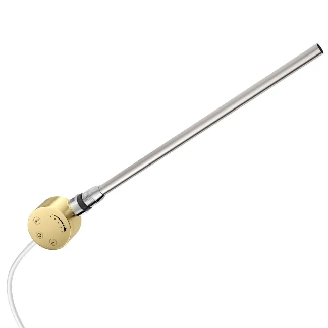 Seville Electric Brushed Brass Designer Flat Panel Heated Towel Rail 800x450mm