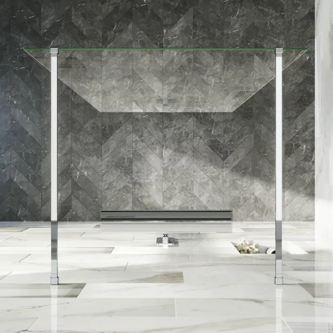 Copenhagen Easy Clean 8mm Walk Through Wet Room Shower Glass Panel 1200mm