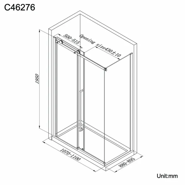 Oslo Premium Easy Clean 8mm Sliding Shower Enclosure 1100x900mm