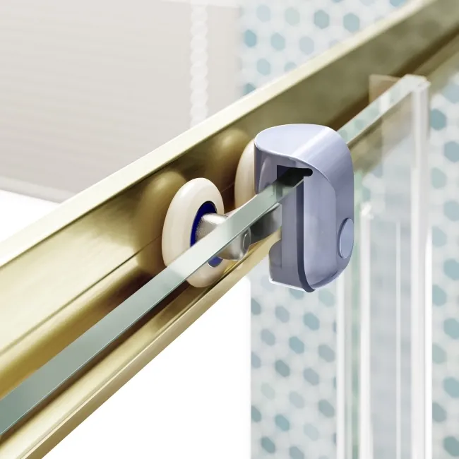 London Brushed Brass 6mm Sliding Shower Enclosure 1100x800mm