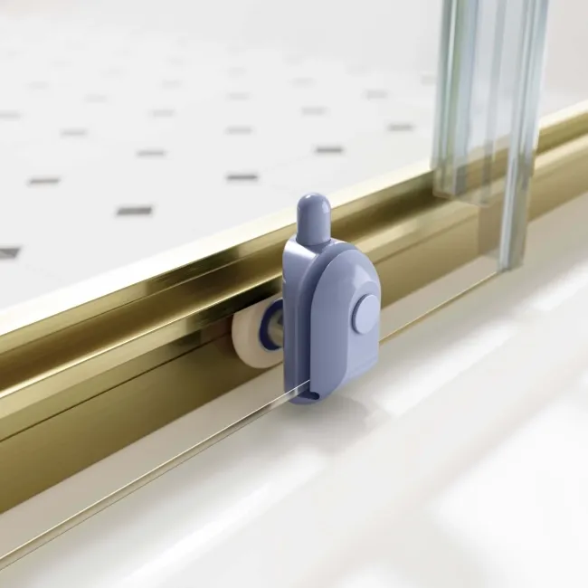 London Brushed Brass 6mm Sliding Shower Enclosure 1100x800mm
