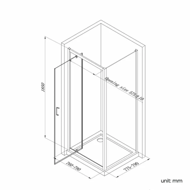 London Brushed Brass 6mm Pivot Shower Enclosure 800x800mm