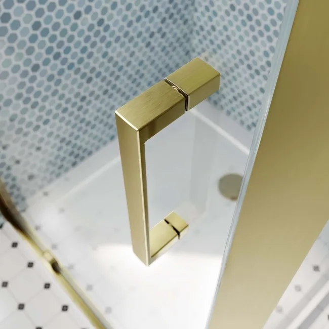 London Brushed Brass 6mm Pivot Shower Enclosure 900x760mm