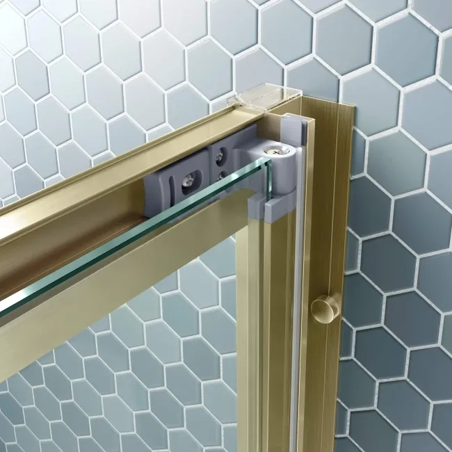 London Brushed Brass 6mm Bifold Shower Enclosure 900x700mm