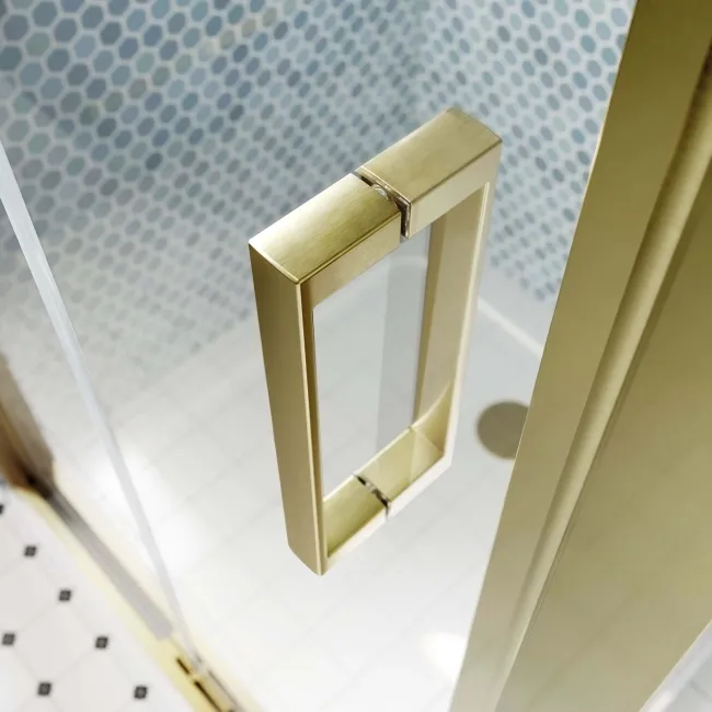 London Brushed Brass 6mm Bifold Shower Enclosure 1000x800mm