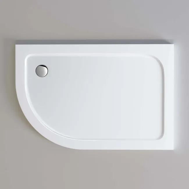 London Offset Quadrant Stone Shower Tray 1200x800mm - Left Handed & Riser Kit