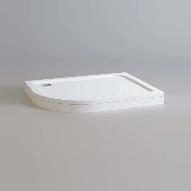 London Offset Quadrant Stone Shower Tray 1200x900mm - Left Handed & Riser Kit