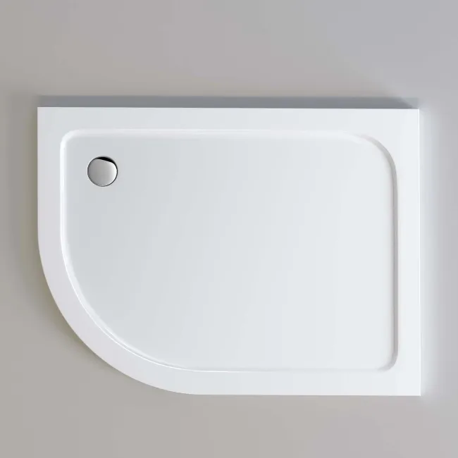 London Offset Quadrant Stone Shower Tray 1200x900mm - Left Handed & Riser Kit