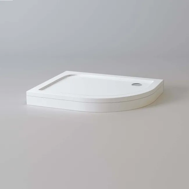 London Offset Quadrant Stone Shower Tray 1000x800mm - Right Handed & Riser Kit