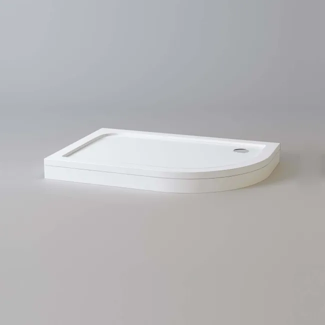 London Offset Quadrant Stone Shower Tray 1200x800mm - Right Handed & Riser Kit