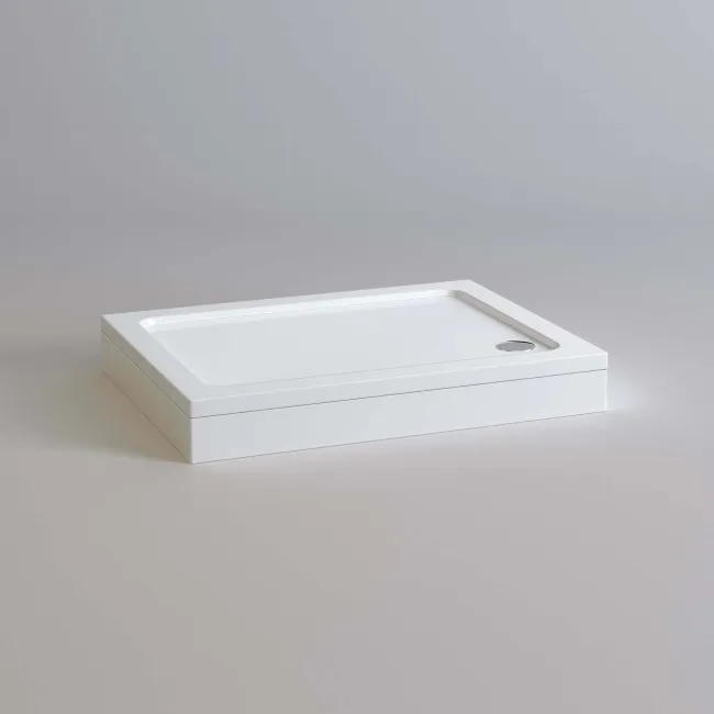 London Rectangular Stone Shower Tray 900x760mm & Riser Kit