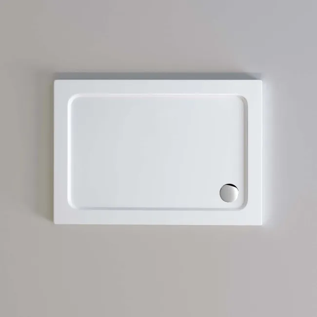 London Rectangular Stone Shower Tray 1000x700mm & Riser Kit