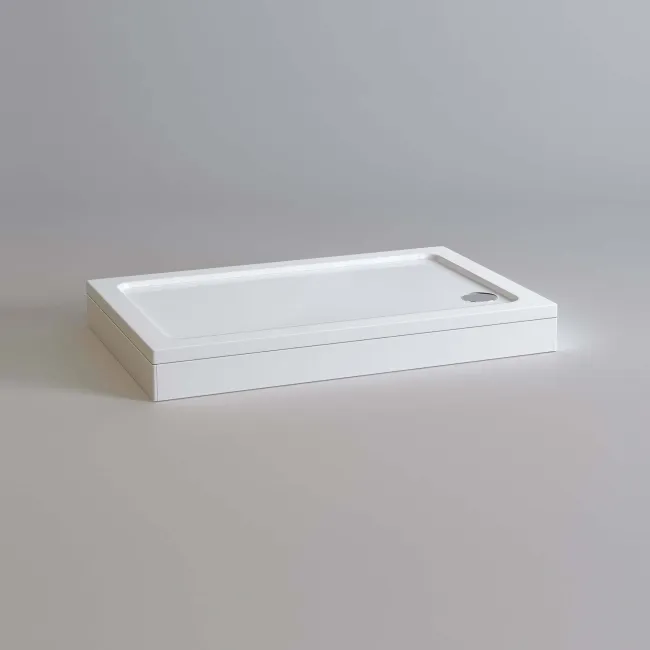 London Rectangular Stone Shower Tray 1200x760mm & Riser Kit