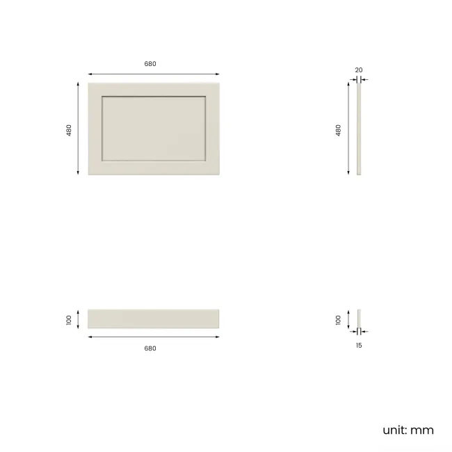 Traditional Linen White Wooden Bath Panel Pack 1700x680mm