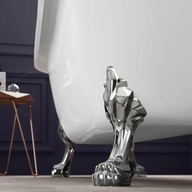 Highbury 1550mm Roll Top Slipper Bath - Chrome Claw Feet