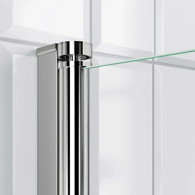 Abingdon 1500 Roll Top Shower Bath - Chrome Ball Feet & 6mm Easy Clean Screen With Rail