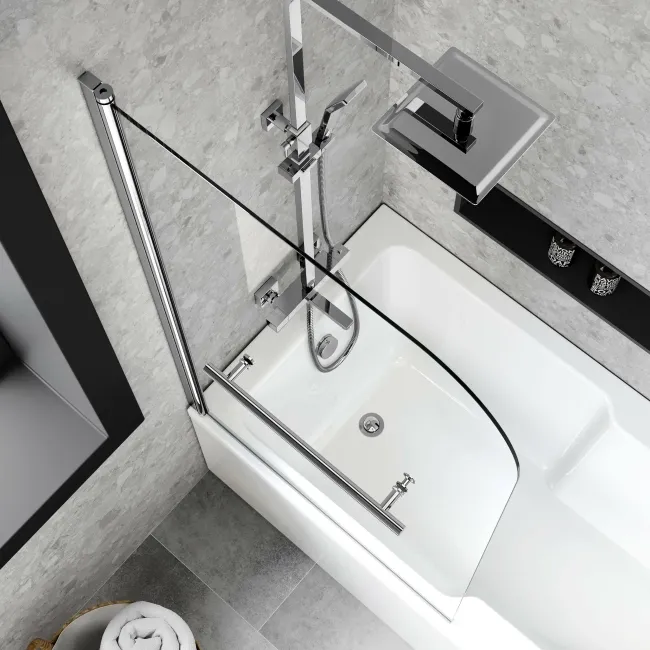Dover 1700x750 Keyhole Shower Bath & 6mm Easy Clean Screen with Rail