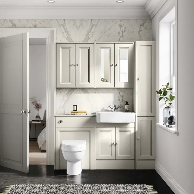Traditional Chalk White Back To Wall Unit and Seattle Toilet