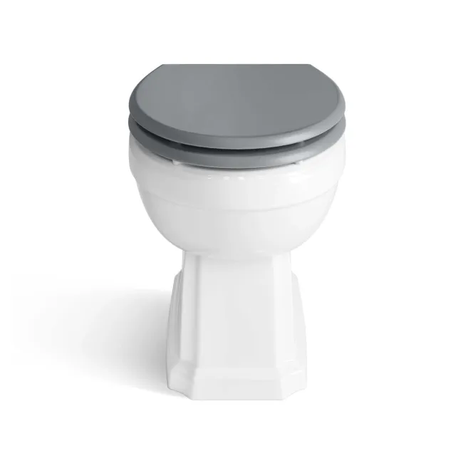Bermuda Traditional Dove Grey Slimline Back To Wall Unit and Hudson Toilet with Wooden Seat