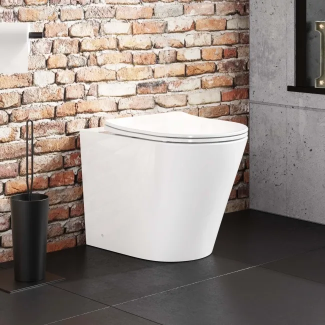 Boston Rimless Back To Wall Toilet With Premium Soft Close Slim Seat and Concealed Cistern