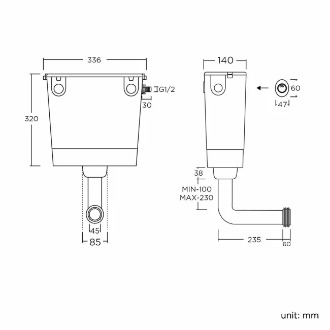 Boston Rimless Back To Wall Toilet With Premium Soft Close Slim Seat and Concealed Cistern