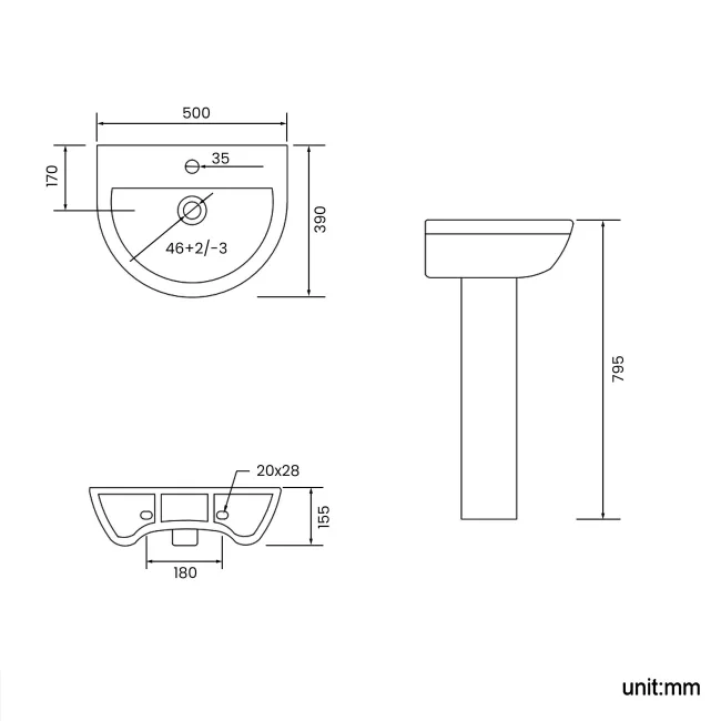 Denver Rimless Close Coupled Toilet & Pedestal Basin Set