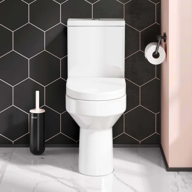 Denver Rimless Comfort Height Close Coupled Toilet & Pedestal Basin Set
