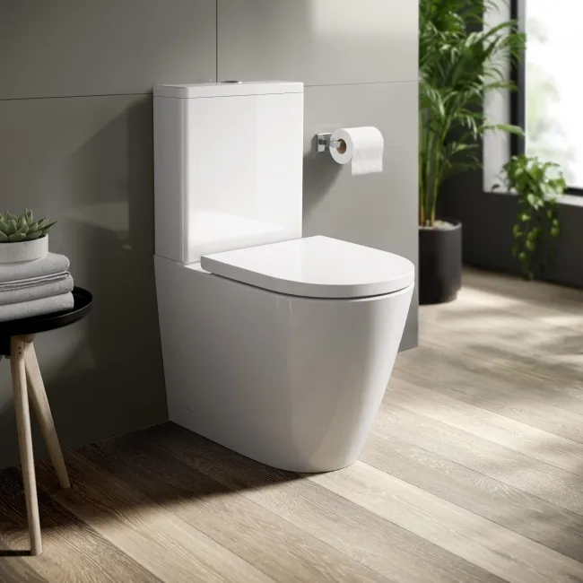 Utah Rimless Close Coupled Toilet With Premium Soft Close Seat