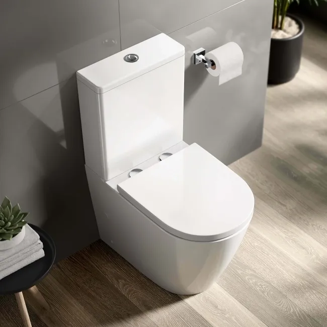 Utah Rimless Close Coupled Toilet With Premium Soft Close Seat