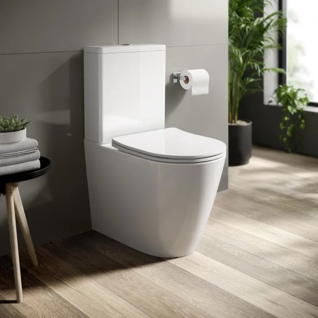 Utah Rimless Close Coupled Toilet With Premium Soft Close Slim Seat