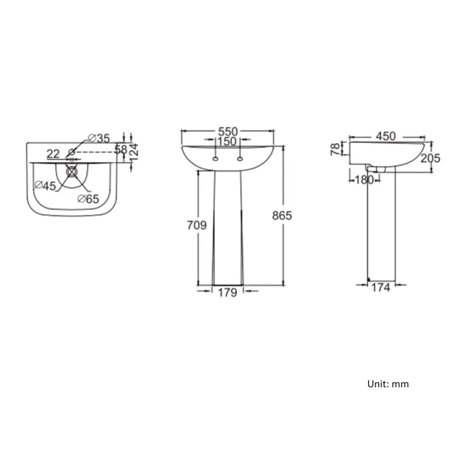 Atlanta Close Coupled Toilet & Pedestal Basin Set