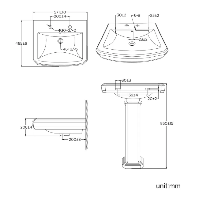 Hudson Traditional Low-Level Toilet With Chalk White Seat & Pedestal Basin - Double Tap Hole