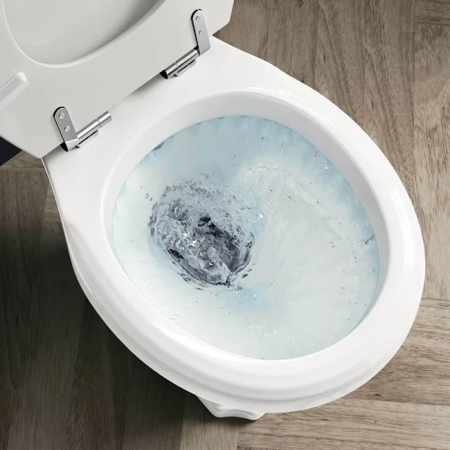 Hudson Traditional High-Level Toilet With Cotton White Seat & Pedestal Basin - Single Tap Hole