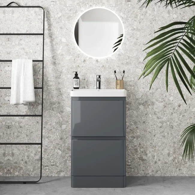 Corsica Storm Grey Slimline Basin Drawer Vanity 500mm