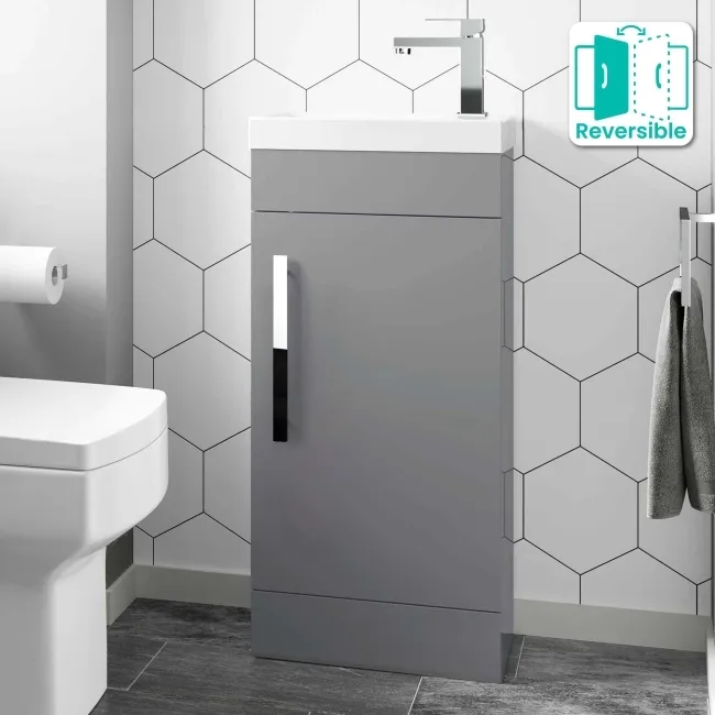Avon Stone Grey Cloakroom Floor Standing Basin Vanity 400mm