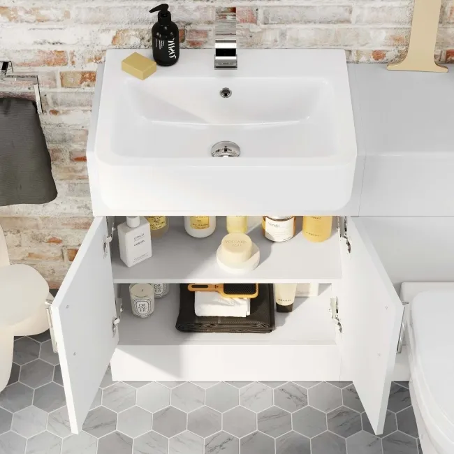 Harper Gloss White Combination Vanity Basin and Seattle Toilet 1200mm