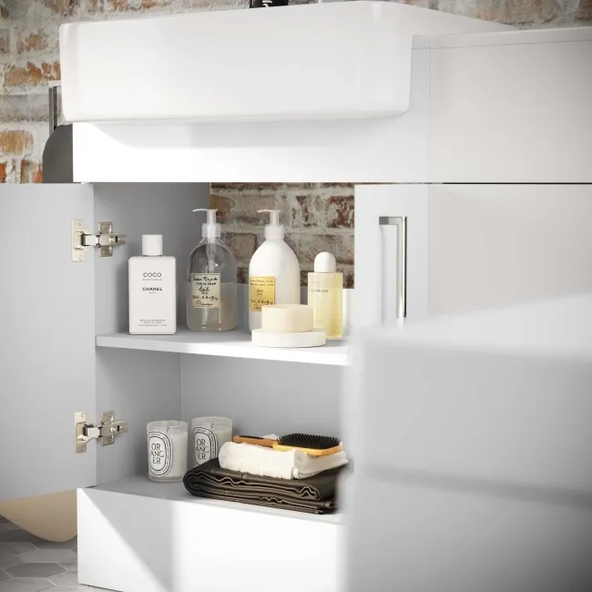 Harper Gloss White Combination Vanity Basin and Denver Toilet 1200mm