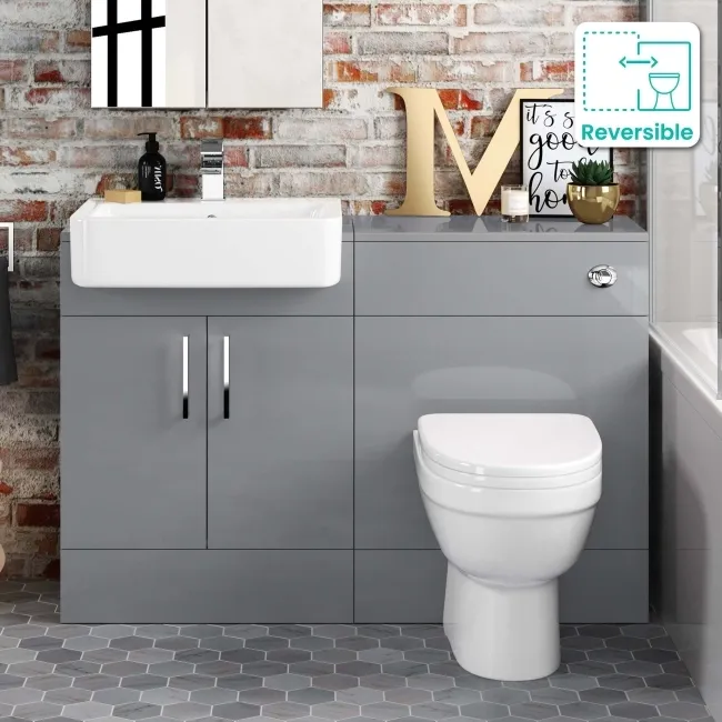 Harper Stone Grey Combination Vanity Basin and Seattle Toilet 1200mm