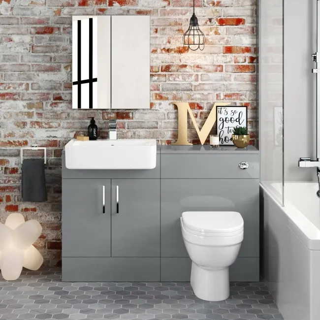 Harper Stone Grey Combination Vanity Basin and Seattle Toilet 1200mm