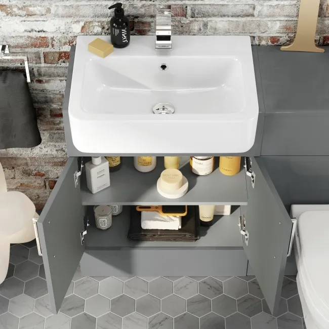 Harper Stone Grey Combination Vanity Basin and Seattle Toilet 1200mm