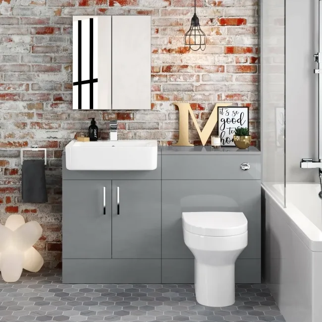 Harper Stone Grey Combination Vanity Basin and Denver Toilet 1200mm